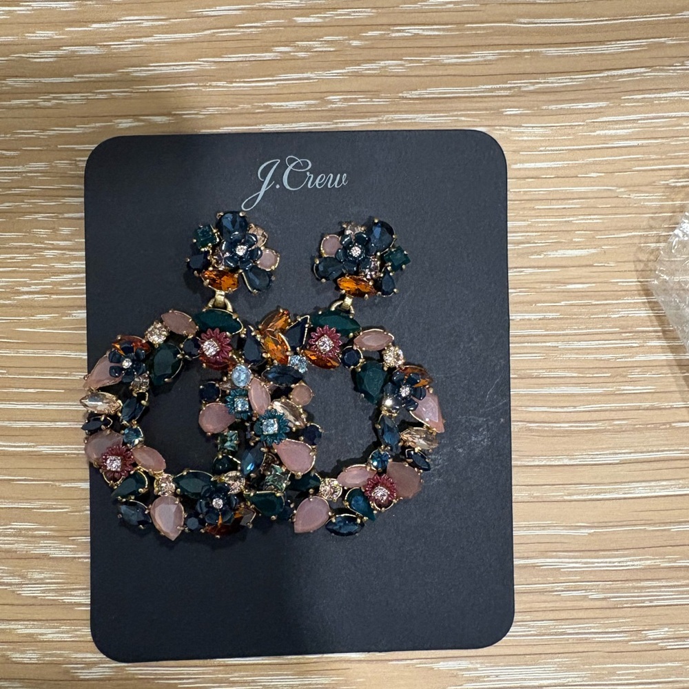 J. Crew Colorful Floral Hoops. New with tags.